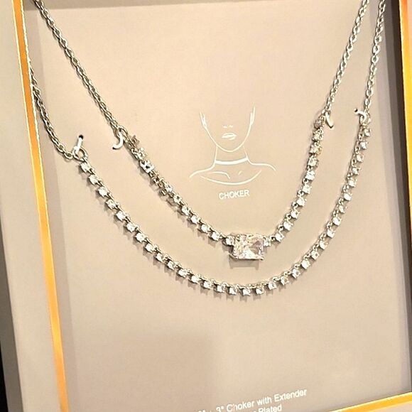 Believe By Brilliance Fine Silver Plated CZ Choker Necklace - Picture 6 of 7